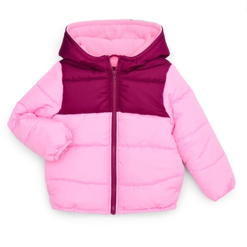 London Fog Pink Purple Kids Puffer Jacket 6X NEW Maroon Hooded Full Zip Winter